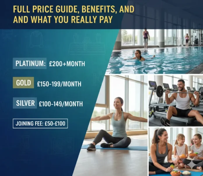 David Lloyd Club interior featuring a large, brightly lit, modern gym area with rows of high-end cardio and strength training equipment, and a glimpse of a nearby indoor swimming pool or relaxation area. The image visually represents the premium facilities and high-end experience covered in the article on David Lloyd membership costs and benefits.